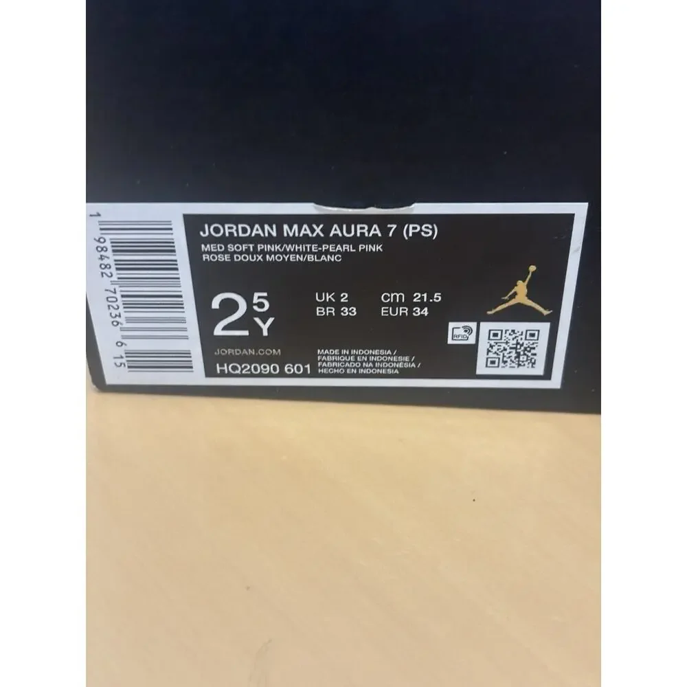 Jordan Max Aura 7 (PS) Pink/white 2.5Y New